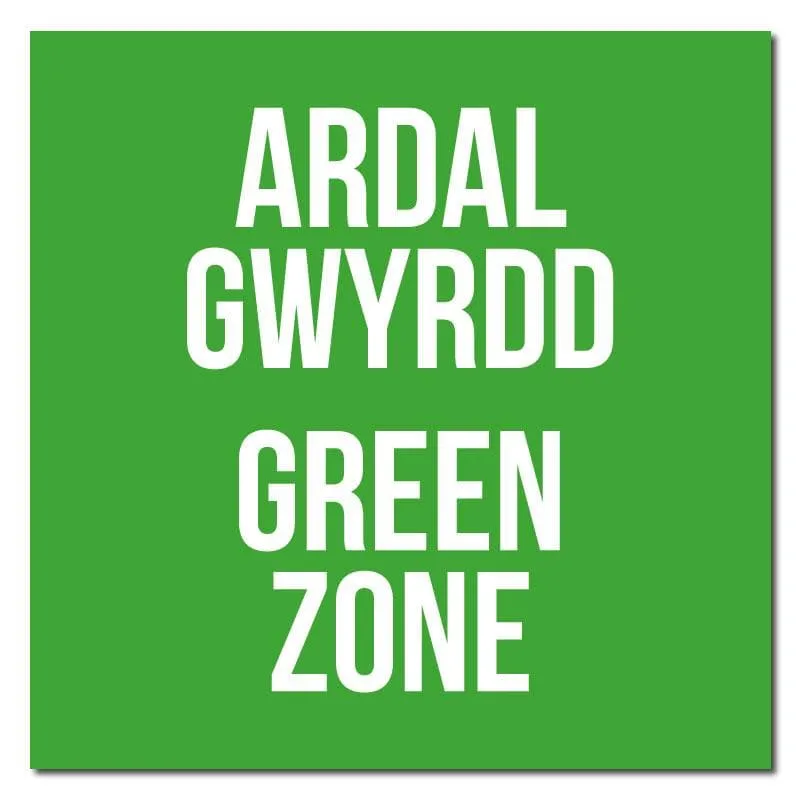 Zone Colours, Bilingual Welsh Outdoor/Heavy Duty Usage Floor Sticker, 60cm X 60cm
